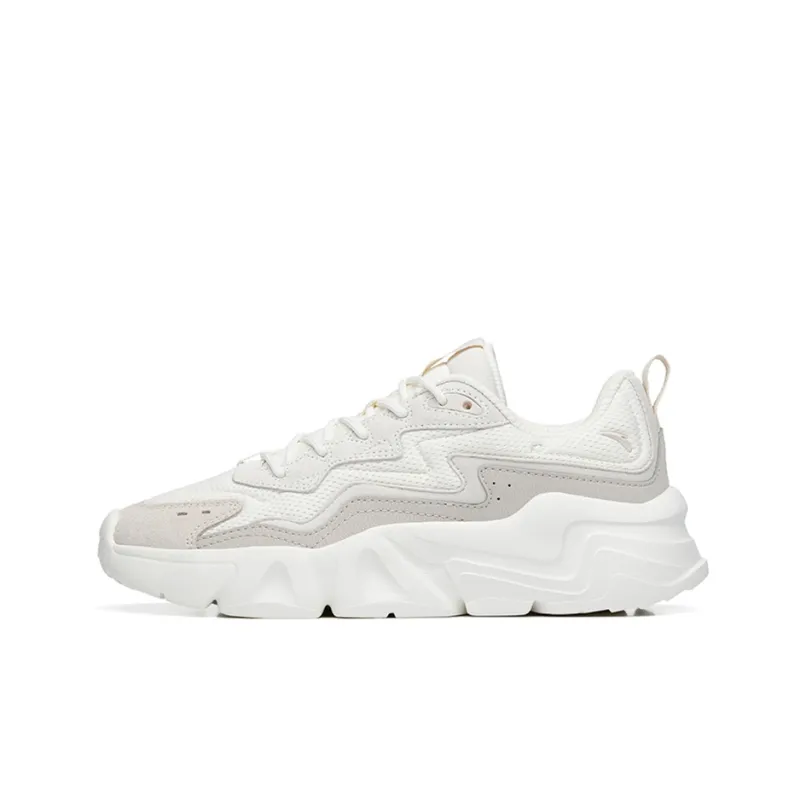 Anta Life Collection Cushioning Slip Resistant Low Top Casual Shoes Women's White Gray-0