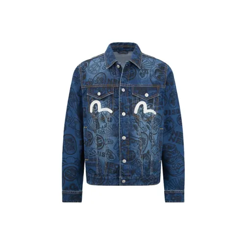 EVISU Denim Jackets Men Denim Blue