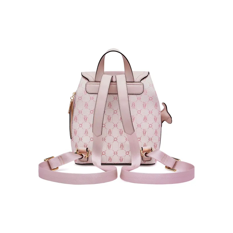 Hush Puppies Synthetic Leather Backpack Women's Gradient Pink/Mist Blue/Gray Apricot-7