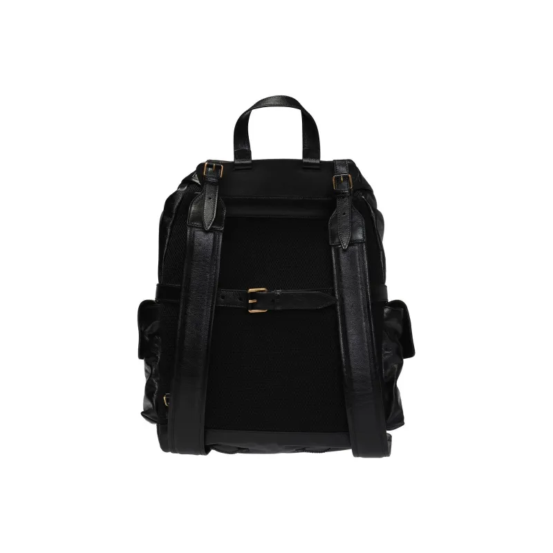 GUCCI Cow Leather Backpack Unisex Black-2