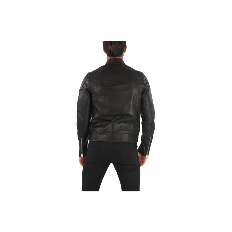 DIESEL Leather Jacket Men's Black-1
