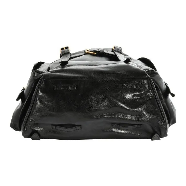 GUCCI Cow Leather Backpack Unisex Black-4