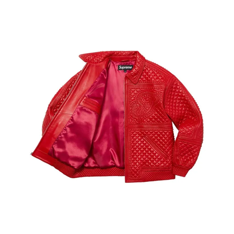Supreme Studded Quilted Leather Jacket-2