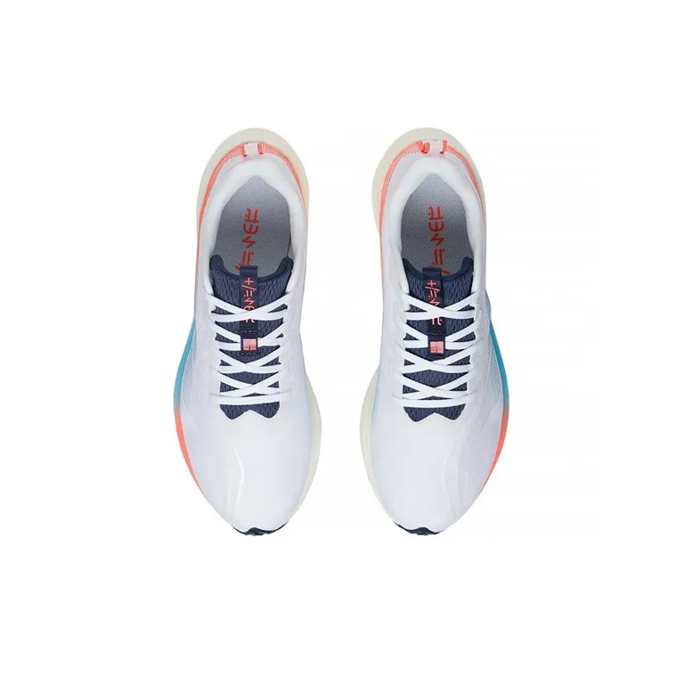 LiNing Red Hare 5 Pro Cushioning Anti Slip And Wear Resistant Low Top Running Shoes Men's White Orange Blue-3