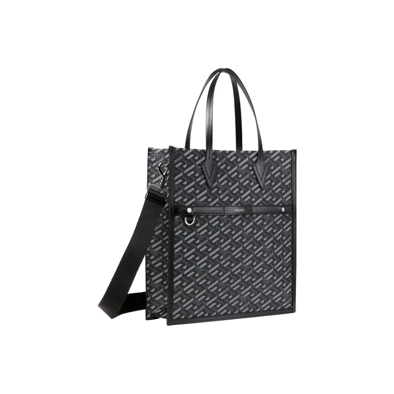 VERSACE Cow Leather Decoration Tote Bag Shopping Bag Shoulder Bag Crossbody Bag Handbag Men's Blue/Black-1