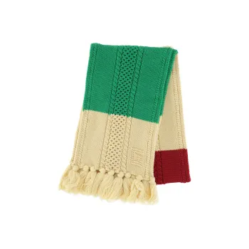 GUCCI Fringed Edge Knitted Scarf