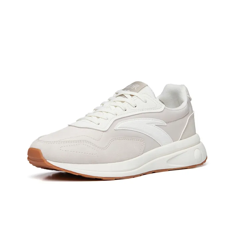 Anta Life Collection Heritage 80 Anti Slip Wear Resistant Low Top Sports Casual Shoes Women's Gray White-1