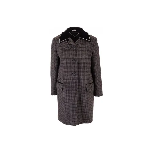 MIU MIU Coats Women's Gray Brown
