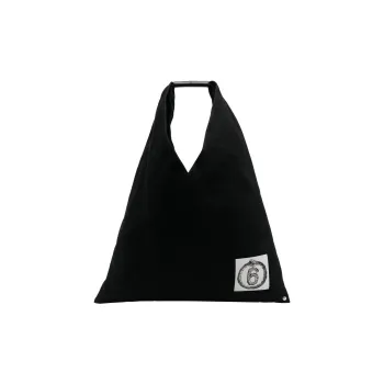 MM6 Maison Margiela Cow Leather With Cotton One Shoulder Handbag Women's Black