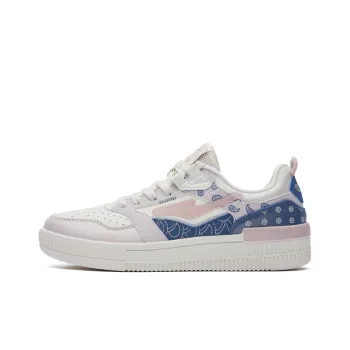 Erke Paisley Collection Low Top Skateboard Shoes Women's White Blue