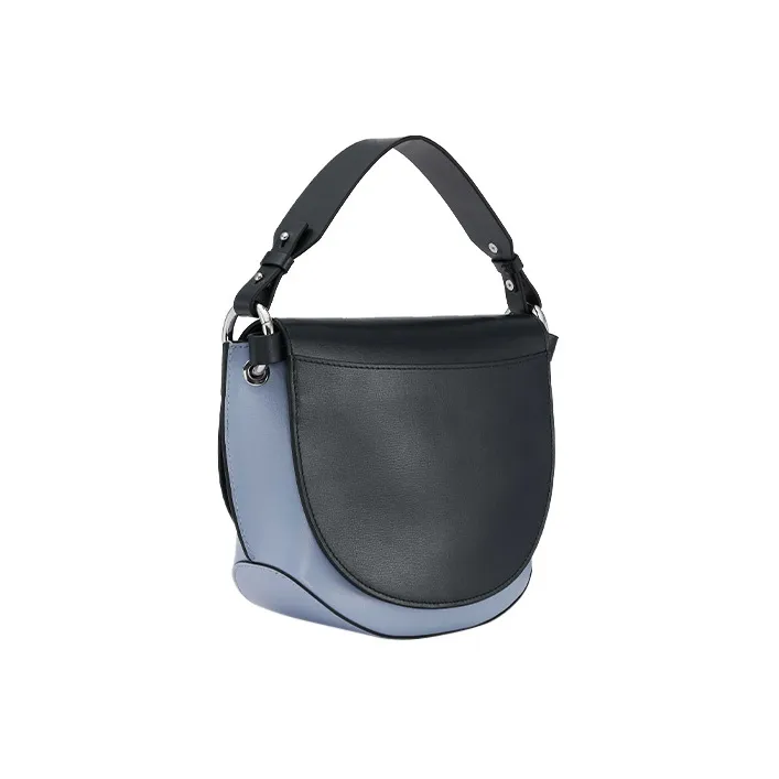 GANNI Leather Saddle Bag Shoulder Bag Crossbody Bag Handbag Women's Blue-1