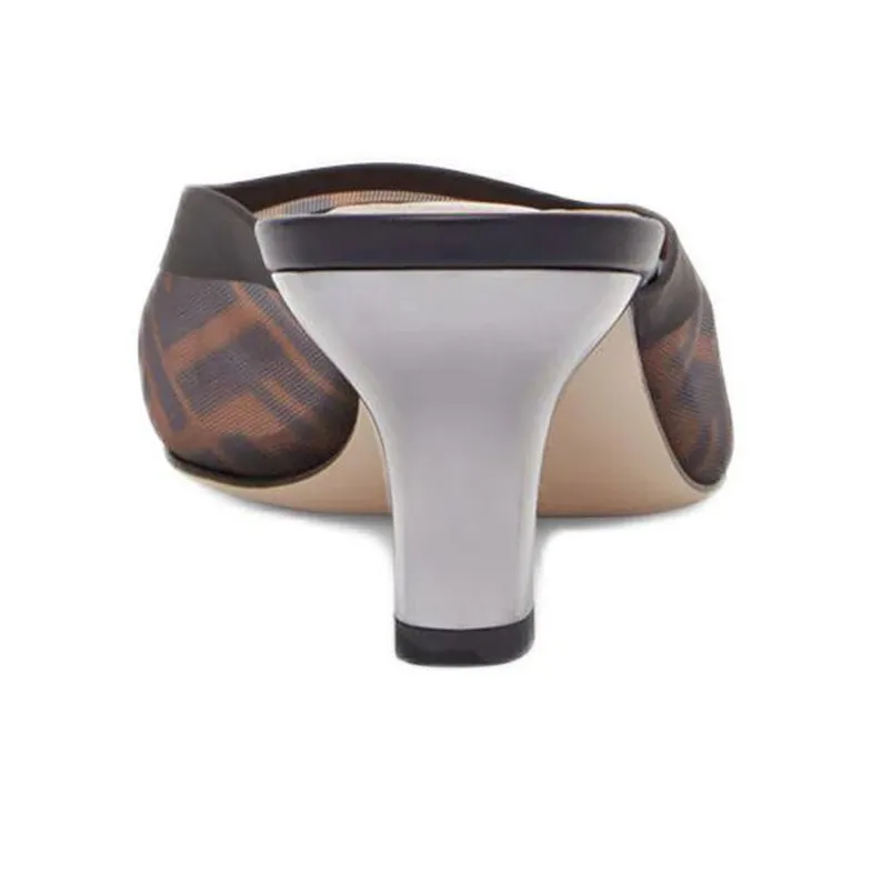 FENDI Colibri Stylish Sandal Women's Black Brown-4