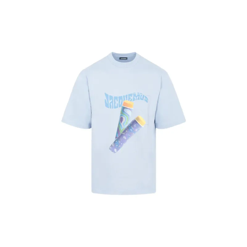 Jacquemus Le T Shirt Paisley Sorbet Logo Boxy Fit T Shirt-0