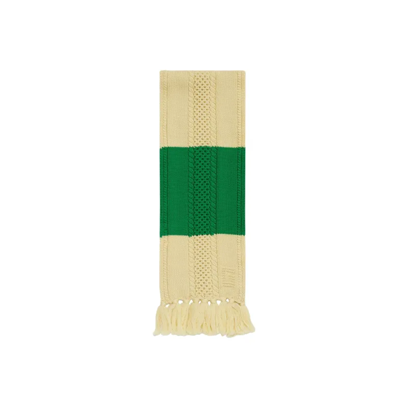 GUCCI Fringed Edge Knitted Scarf-1