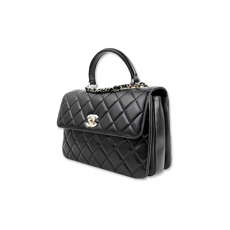 CHANEL Trendy Cc Sheepskin Shoulder Bag, Crossbody Bag, Handbag Tubas Women's Black-1