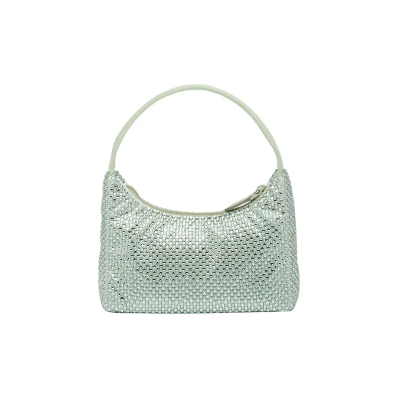 PRADA Satin Crystal Mini Bag Aqua-1