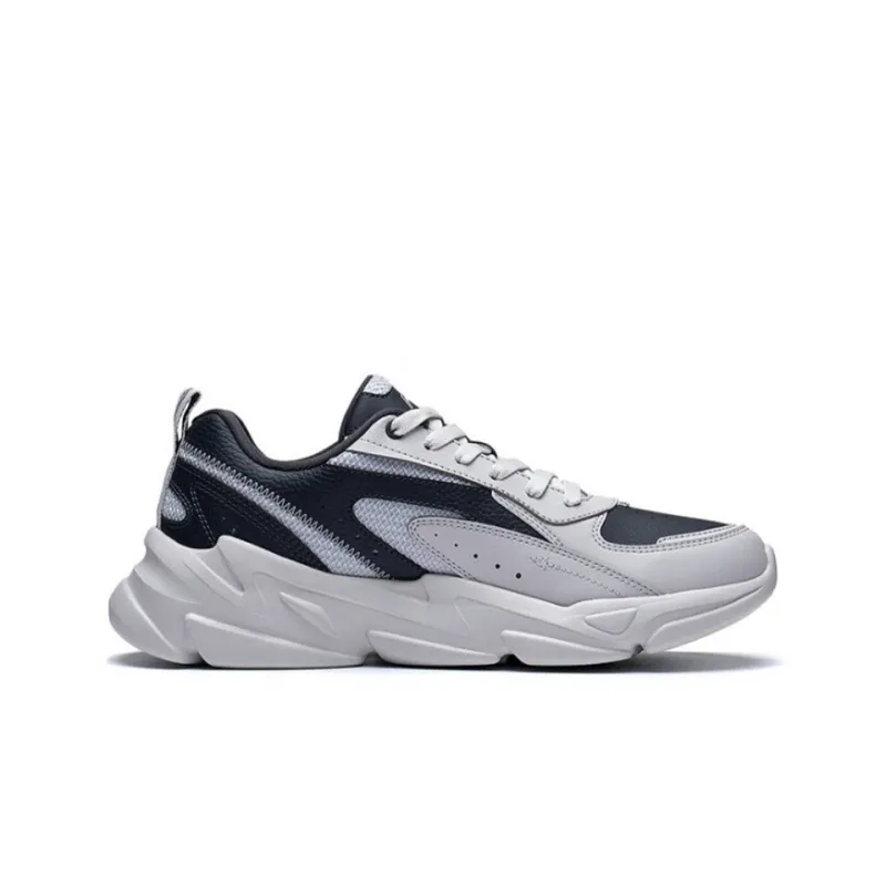 LiNing Slip Resistant Low Top Sports Casual Shoes Men's Gray Black-1