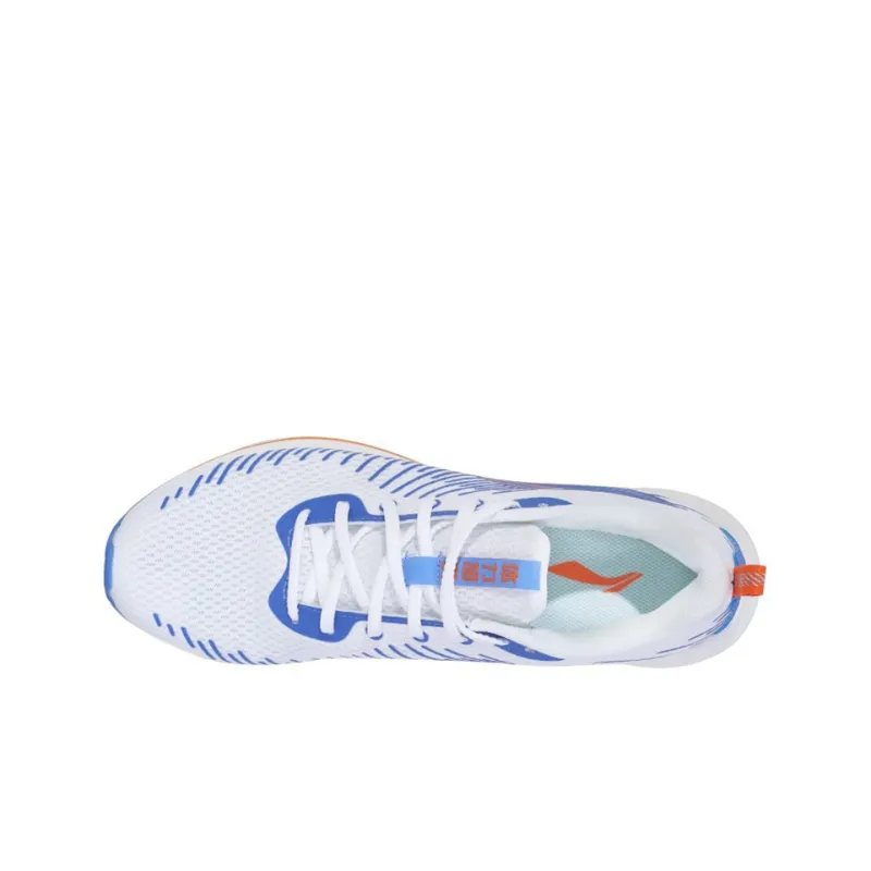 LiNing Cushioning Breathable Wear Resistant Slip Resistant Low Top Running Shoes Men's White Blue-2