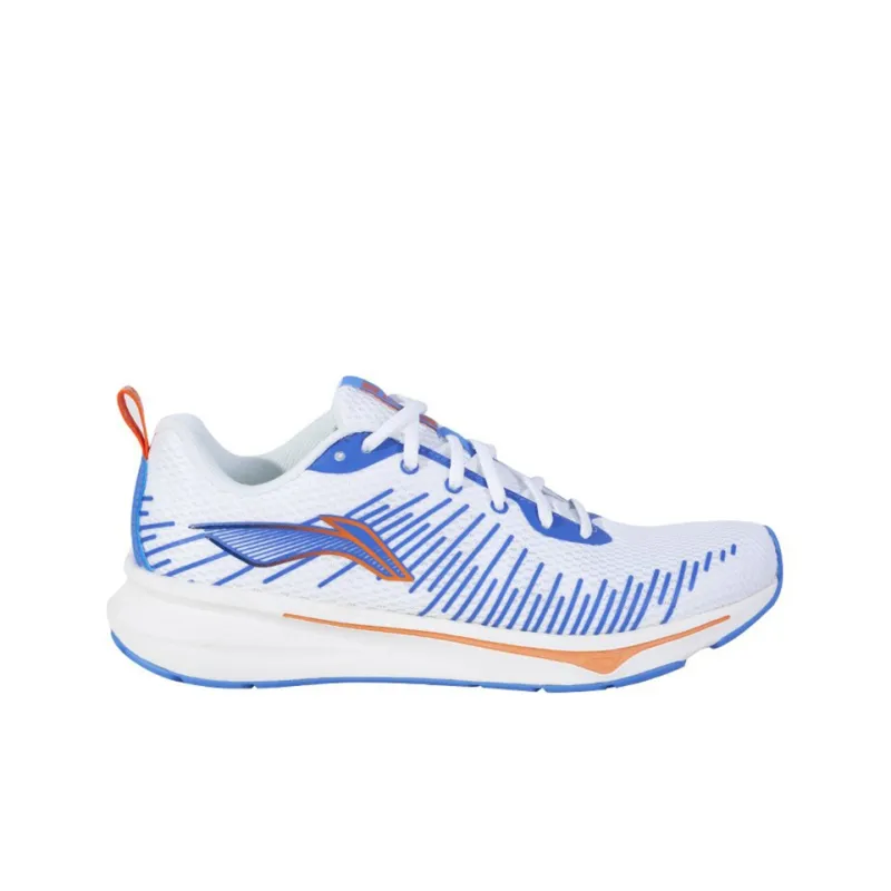 LiNing Cushioning Breathable Wear Resistant Slip Resistant Low Top Running Shoes Men's White Blue-1