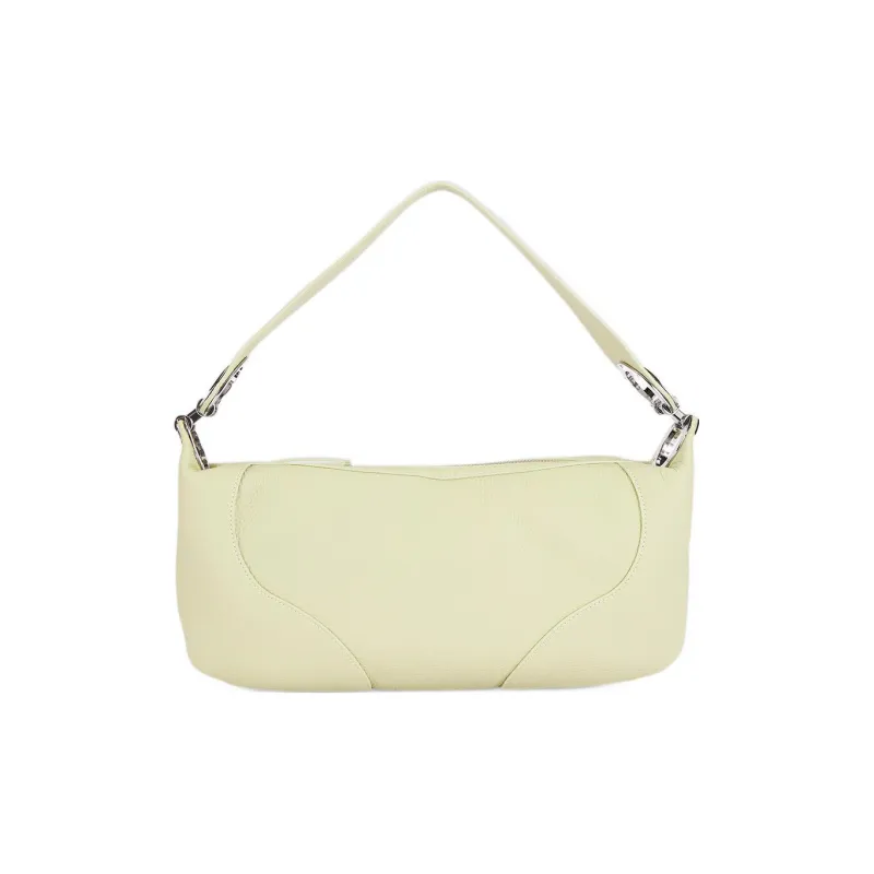 By Far Amira Leather Shoulder Bag Handbag Women's Light Yellow-0