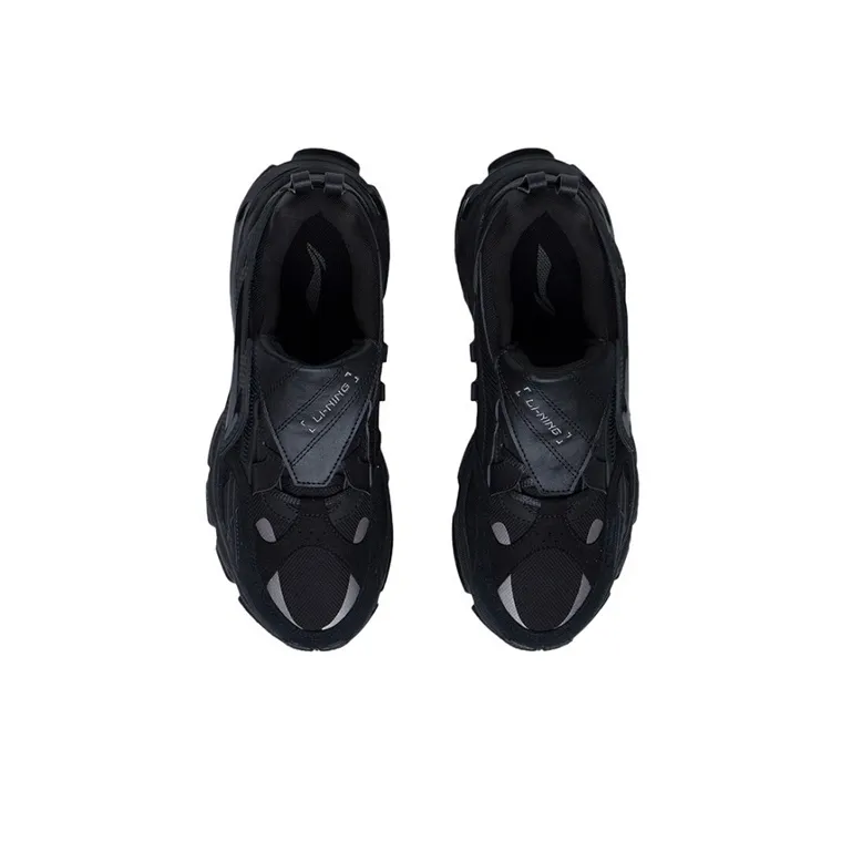 LiNing Cushioning, Slip Resistant, Abrasion Resistant, Reflective, Rebound Low Top Running Shoes Men's Black-3