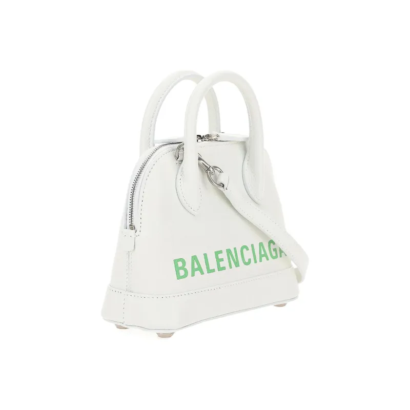 Balenciaga Ville Stamped Calfskin Dome Bag Shoulder Bag Crossbody Bag Handbag Women's White-1