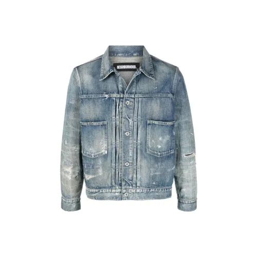 NEIGHBORHOOD Denim Jackets Men Sky Blue