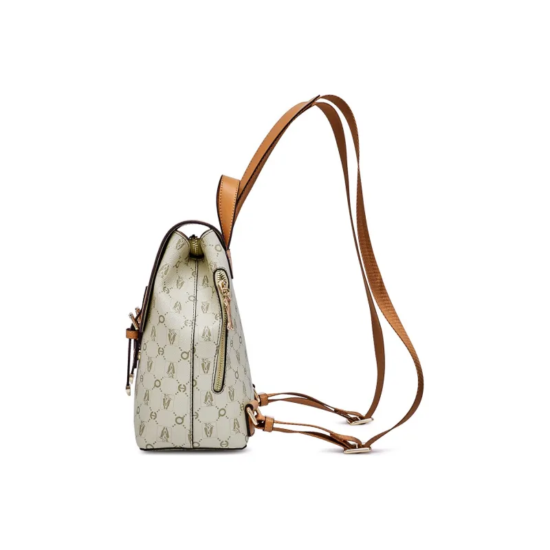 Hush Puppies Synthetic Leather Backpack Women's Gradient Pink/Mist Blue/Gray Apricot-13