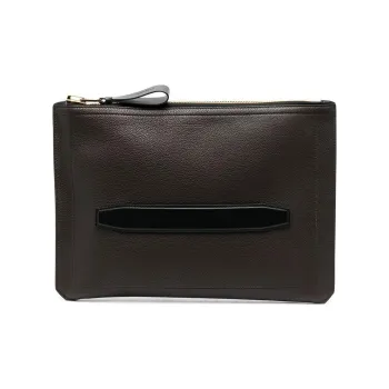 TOM FORD Buckley Calfskin Clutch Men's Brown