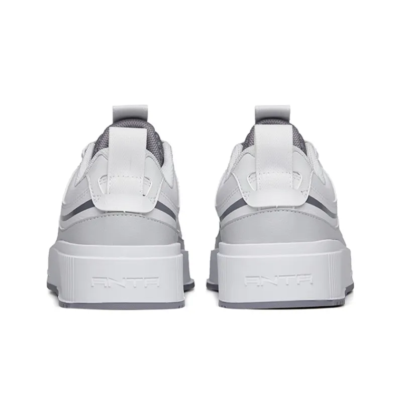 Anta Life Collection Anti Slip Wear Resistant Low Top Skateboard Shoes Men's White Gray-3