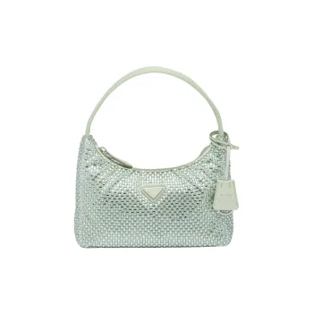 PRADA Satin Crystal Mini Bag Aqua