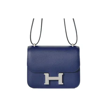 HERMES Constance Epsom Leather Shoulder Bag Crossbody Bag Mini Women's 73 Bleu Saphir Sapphire Blue