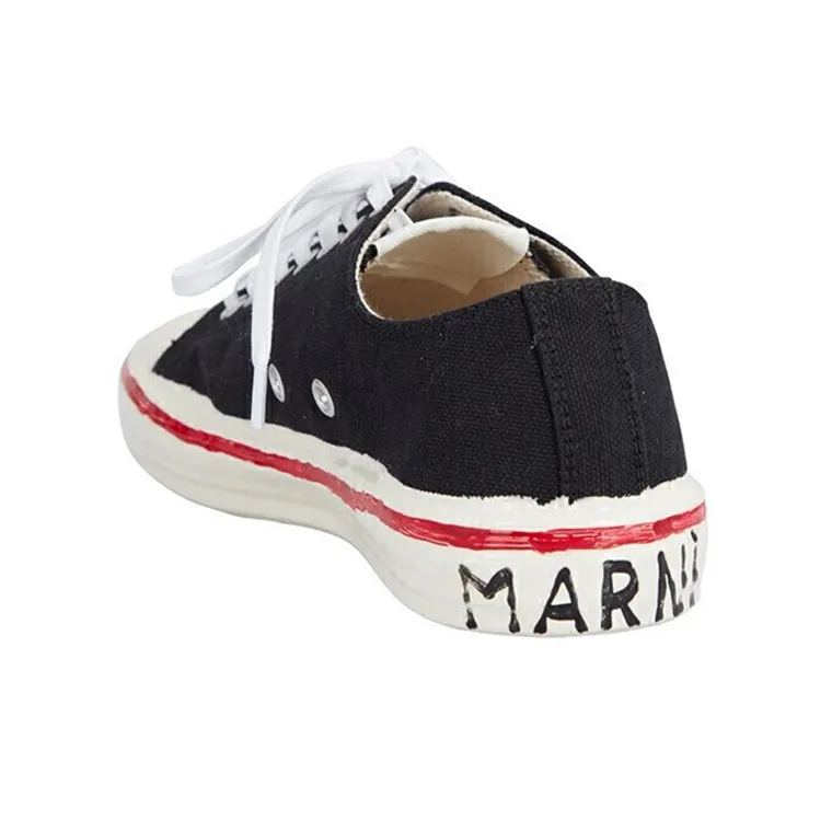 MARNI Low Top Stylish Skateboarding Shoes Women's Black White-3