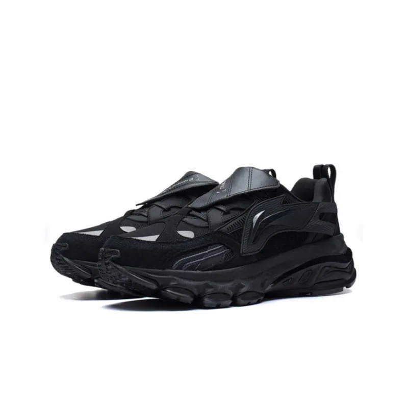 LiNing Cushioning, Slip Resistant, Abrasion Resistant, Reflective, Rebound Low Top Running Shoes Men's Black-2