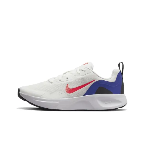Nike Wearallday Cushioning Anti-Slip And Wear-Resistant Low-Top Rubber Casual Running Shoes Women's White Red
