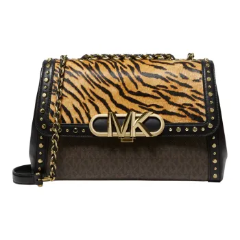 MICHAEL KORS PARKER Leather Chain Bag, Portable Crossbody Bag, Shoulder Bag Women's Dark Brown