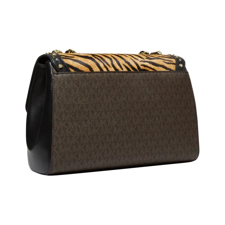MICHAEL KORS PARKER Leather Chain Bag, Crossbody Bag, Shoulder Bag Extra Large Women's Dark Brown-1