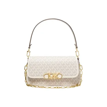MICHAEL KORS PARKER Artificial Leather Shoulder Bag Medium Size Women's Vanilla White & Milk White