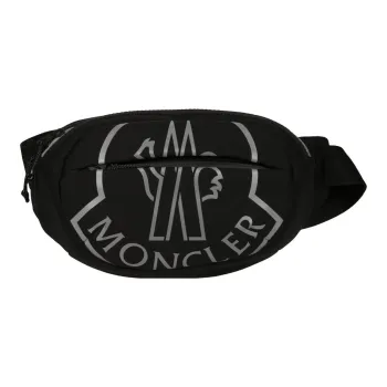 Moncler Calfskin Detail One Shoulder Fanny Pack Men's Black