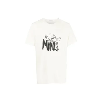 Moncler T Shirts Men Ecru