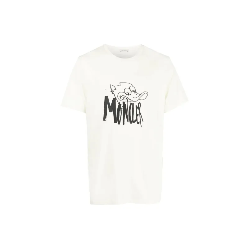 Moncler T Shirts Men Ecru-0