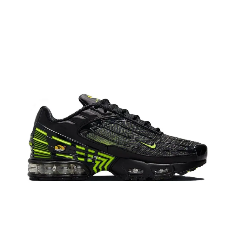 Nike Air Max Plus Cushioning Anti-Slip And Wear-Resistant Low-Top Running Shoes Women's Black Green-1