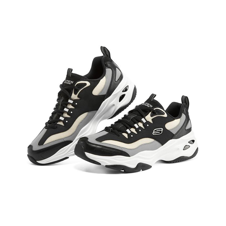 SKECHERS★D'LITES 4.0★厚底 Skechers D'Lites 4.0 'Black White' - POIZON