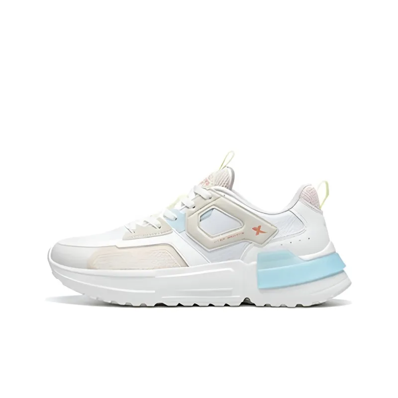 XTEP Vintage New 80 Casual Shoes Women's Low Top Tea White/Blue-0