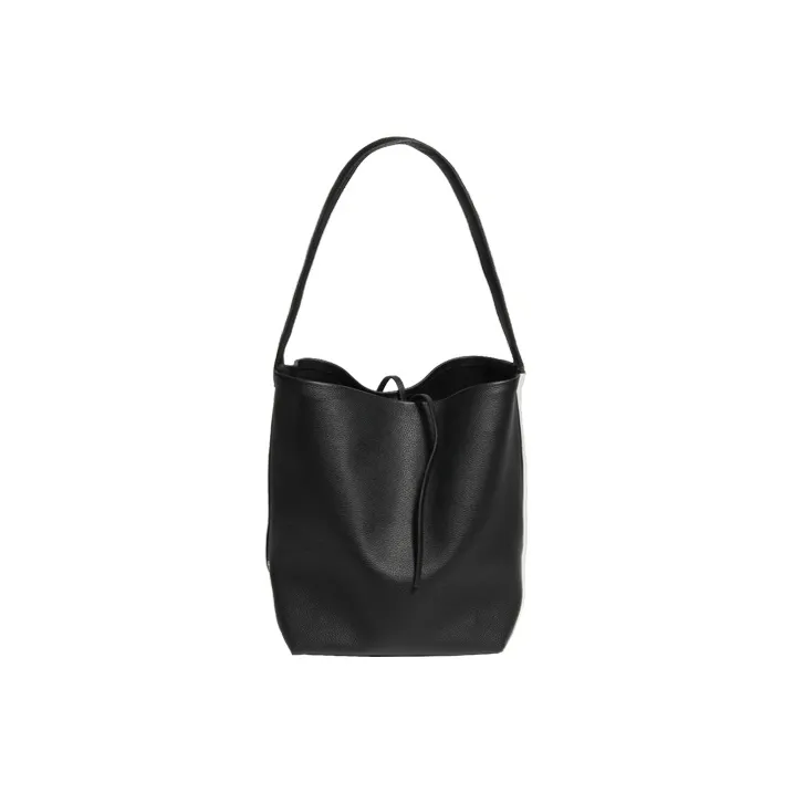YOCAMU Genuine Leather Tote Bag Shopping Bag Bucket Bag Shoulder Bag Large Size Women's Black Khaki White-0