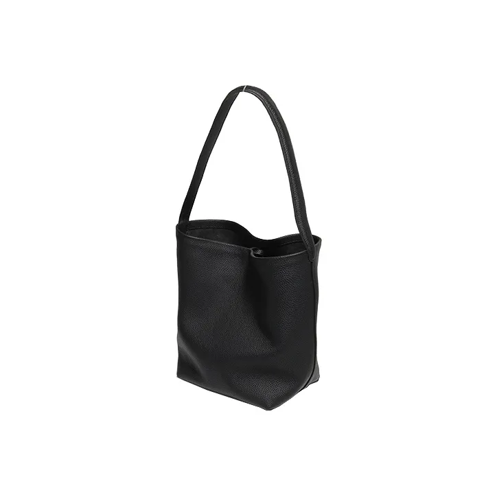 YOCAMU Top Grain Cow Leather Tote Bag, Shopping Bag, Bucket Bag, Shoulder Bag Women's Khaki/Black/White-7