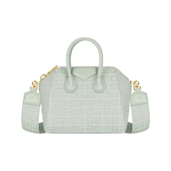 GIVENCHY Antigona Canvas With Smooth Cow Leather Canvas Bag Handbag Shoulder Bag Crossbody Bag Mini Women's Light Green