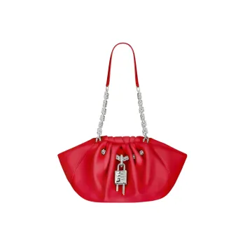 GIVENCHY Cow Leather Handbag Shoulder Bag Small Size Women's Red