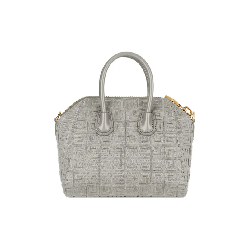 GIVENCHY Antigona Canvas With Smooth Cow Leather Canvas Bag Handbag Shoulder Bag Crossbody Bag Mini Women's Ore Gray-1