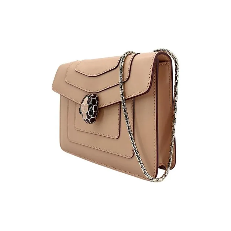 BVLGARI Serpenti Forever Calfskin Crossbody Bag Trumpets Women's Ecru-1
